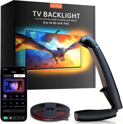 Gvyugke LED-Rücklicht für Fernseher mit Sensor, Smart-App-Steuerung, Spiel- & Musiksynchronisierung, 4,5 m synchronisiertes TV-LED-Streifenangebot für 55-Zoll-Fernseher - 43% Off