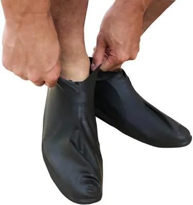 日本医療用 防水シューズカバー 大きいサイズ (25-28cm × 2ペア/4枚)、100%天然ラテックス、水
