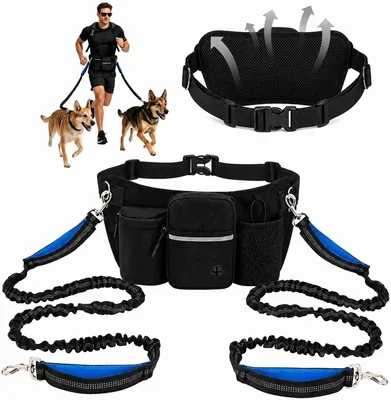 Correa para Perros ERFDSNF Libre de Manos, Reflejo y Ajustable, para 2 Perros