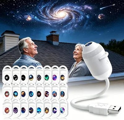 Proiettore Notturno Generico 2026 HD Smart Dynamic 5D Ologramma Stella Galattica, 2-in-1 con Scorrimento 3/6/12/24