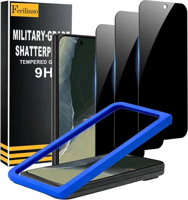 Ferilinso 3 Pack Privacy Screen Protector for Google Pixel Pro Fold | 9H+ Tempered Glass, Shatterproof, HD