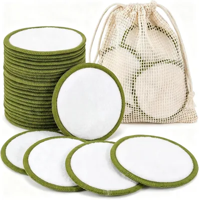 16 Padas Desmaquillantes Reutilizables, Almohadillas Lavables, Algodones Suaves para Retirar Maquillaje