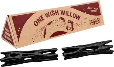 Varita y Caja de One Wish Willow - Varita de Deseo 3D Impresa para Fans de Películas y Regalos de Cumpleaños, Amuleto Mágico