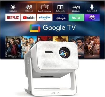 VOPLLS Movie Projector HDR10 Dual Audio AI Focus