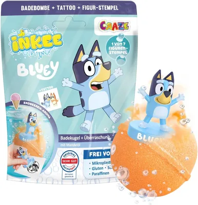 INKEE Bluey Bath Bomb with Surprise Stamp - 100g