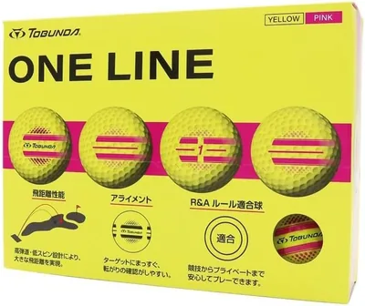 トブンダ ゴルフボール、1ダース（12個）、単一ライン、カラーボール
