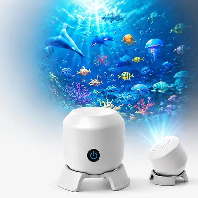 Dynamic Rotating LED Projector Light 3D Ocean,Hd Smart Dynamic 5D Holographic Night Light Projector,