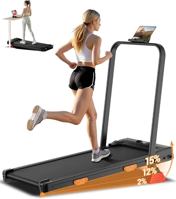 Treadmill LONTEK plegable con inclinación, 8-10 km/h | Máquina de caminar 4 en 1 con motor silencioso de 3.0 HP y seguridad