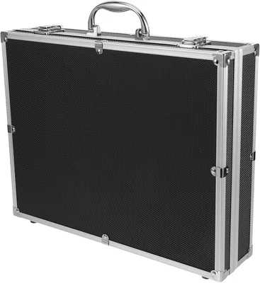 Estuche para Micrófono Inalámbrico TOMETURE con Asa, Negro, Aleación de Aluminio y Espuma