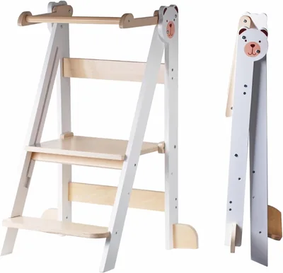 Buddy Baby Xplora - Torre de Aprendizaje y Ayuda en la Cocina 3 en 1, Pliable con 2 Alturas - Niño