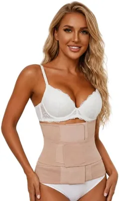 Women's Waist Trainer Cincher Belt Hollow Mesh - Nude | Tummy Control, Postpartum Support