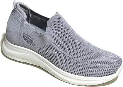 Mens Slip-On Walking Trainers Lightweight Knit Best Deal
