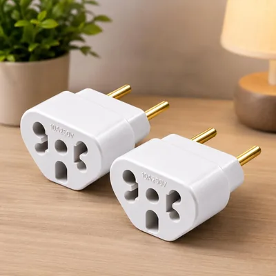 Kit com 2 Adaptadores de Tomada Universal 10A e 20A Bivolt 250V | Melhor Oferta