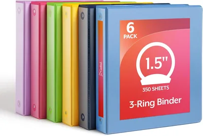 Cardinal 1.5 Inch 3 Ring Binder (6 Pack)