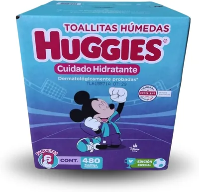 Toallitas Humedas Huggies - 480 Piezas - Toallitas Hipoalergénicas para Bebé, 6 Paquetes de 80 Piezas