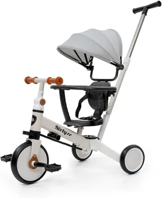 Interbaby - Norby 5 en 1 Triciclo Evolutivo, Bicicleta y Patinete para Bebés y Niños, Colores Variados