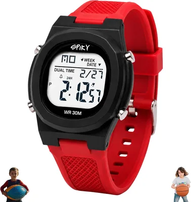 Spiky Kids Digital Watch with Round Sports Dial - Best Price on Amazon