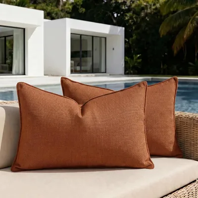 Homi Pack of 2 Rust Lumbar Pillow Covers 9% Off