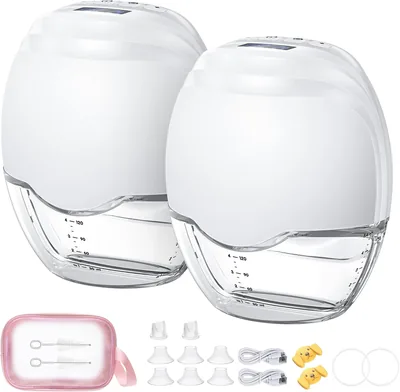 Bomba de pecho eléctrica portátil manos libres 3 modos 12 niveles | Libre de BPA, diseño sin fugas, silenciosa <40dB, batería recargable