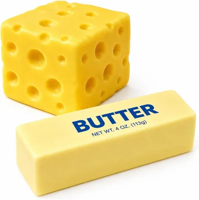 Butter Cheese Squishy Set 13cm Yellow Stick & 6cm Block - Best Deal