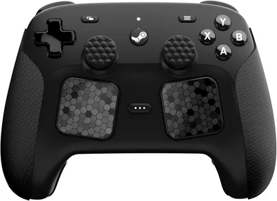 PlayVital Naklejki Ochronne do Steam Controller 2, Czarne | Naklejki na Uchwyty i Panele Dotykowe z Nakładką Joystick