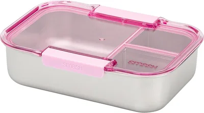 Smash Bento Lunch Box - 3 Compartments Dusty Pink 1300ml Best Deal