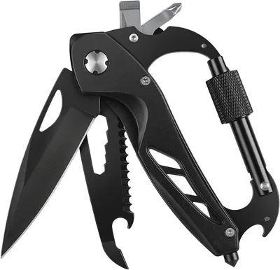 FUNBRO 9-in-1 Carabiner Multitool, Black