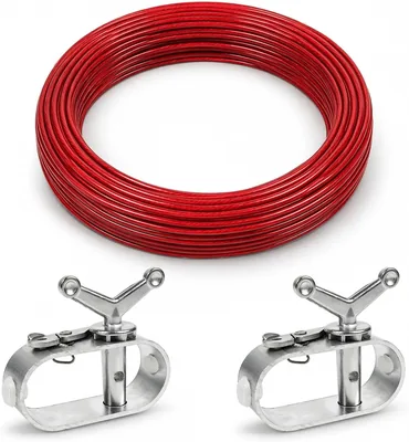 Wire Rope Spannungssatz mit 40 m Spannseil und 2 mm Drahtdurchmesser, 2 Stück Spannstangen