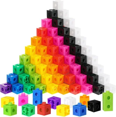 Math Linking Cubes, 100 Pcs Plastic Counting Blocks