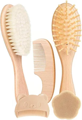 5 Piezas Peine Para Bebe, Cepillo para el Cuidado Diario del Cabello, Eliminación de Costra Lactea, Masaje Relajante del Cuero Cabelludo - Mejor Oferta
