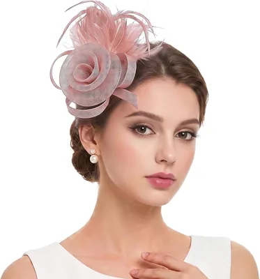 Fascinator Women Feather Mesh Flower Headband Clip Wedding Ascot Party