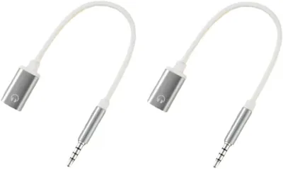 2PCS Silver Headphone Jack Adapter, 3.5mm to TypeC Audio Cable