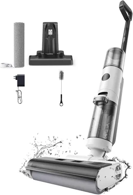 JONR ED12 Akku Staubsauger Nass/Trocken, Selbstreinigende Technologie, Kabelloser Schmutzwischer, Randreinigungsborste 6 mm, 85% Rabatt