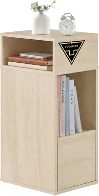 SONGMICS LET911LA01 Table de chevet en bois, petite table de chevet, unité de rangement avec tiroir, 30 x 25 x 59.4 cm, Café - 48% Off