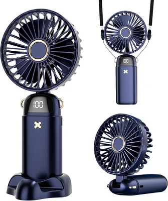 Ventilatore Portatile HZD, Mini Ventilatore USB Ricaricabile | 5 Velocità, Silenzioso Tavolo Pieghevole per Viaggi, Ufficio e Esterno - Best Deal
