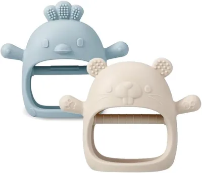 SKY-TOUCH Silicone Baby Teething Mittens, BPA-Free