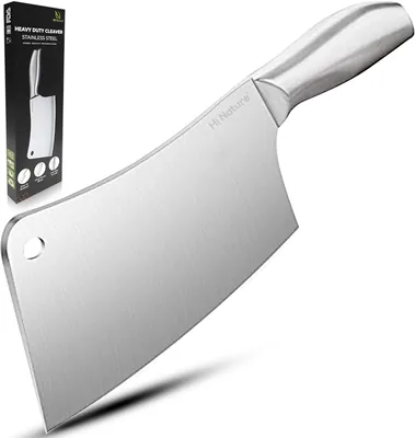 HI NATURE™ Stainless Steel Meat Cleaver - 29cm Chefskniv, Högvärdig Meatkniv