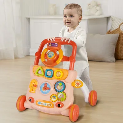 Välståndsmed delar med räkning, lärande speelauto för dotter och soner från 1 år - Baby-gångare med musik (Rosar)