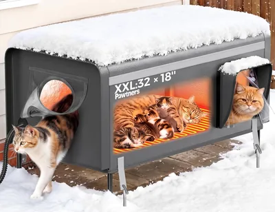 Pawtners 32" XXL Heated Cat House