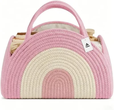 Topika Cotton Rope Nappy Caddy Basket - Diaper Organiser