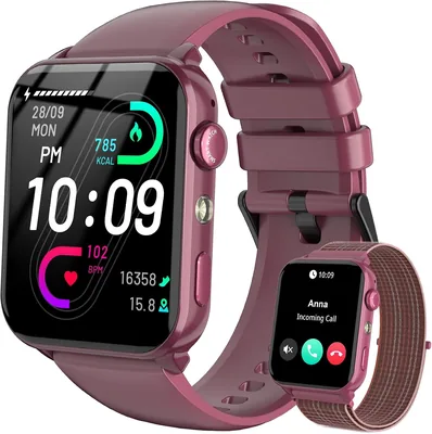 Reloj Inteligente para Hombre y Mujer con Llamadas, 1.91 Pulgadas Smartwatch con Linterna, Monitor de Frecuencia Cardíaca, Pedómetro, SpO2, Seguimiento del Sueño