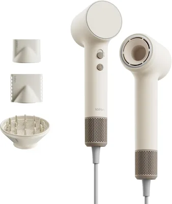 Laifen Air Pro Asciugacapelli, 299 g, 115.000 rpm, 200m Ion, Oro Sabbia | Fino a 16 volte più veloce, 20 m/s, 60 dB, 5 modalità + 2 regolabili