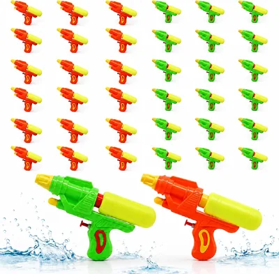 AMATOYS - Pack de 36 Pistolas de Agua para Niños - Diversión de Verano - Ideal para Playa, Piscina y Jardín - Fácil de Usar - Regalo de Cumpleaños (39% Descuento)