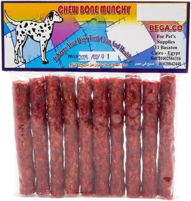 عظام مضغ BEGA Munchy للكلاب 10 عظام - معالجة الأسنان الطبيعية وإزالة الترسبات وصحة اللثة (لحم البقر) أفضل سعر