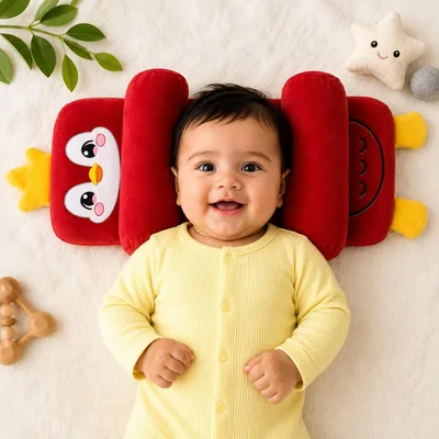 ZOZO SALES का प्यारा कार्टून बेबी पिलो कुशन | पेंगुइन डिज़ाइन | 0-12 महीने, 75% ऑफ़