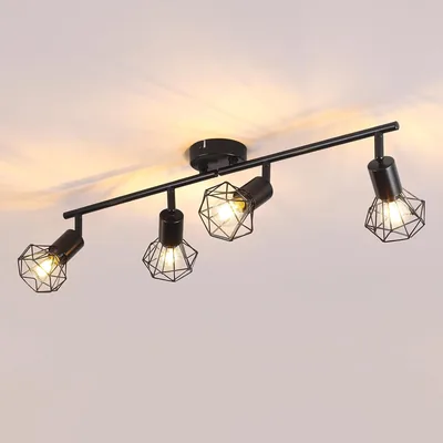 MELAYR Luminaire Plafonier Spot Orientable 4 E14 4795639 - Sans Ampoules, Grille Métallique
