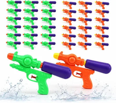 AMATOYS Pack de 36 Mini Pistolas De Agua para Niños - Juguete Divertido De Verano - Ideal para Playa, Piscina Y Jardín - Fácil Uso