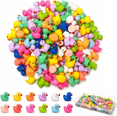 Pack mit 150 Mini Enten aus Resin, 12 Farben - Kleine Enten für Versteckspiel und Party