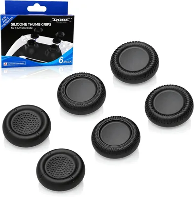 DOBE Silicone Thumb Grips for PS5/PS4 Controllers - 6 Pack Anti-Slip Caps