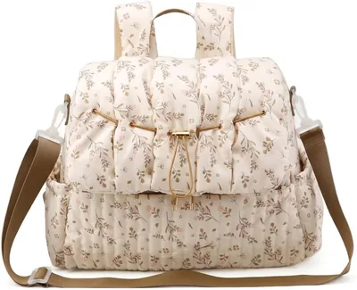 Bolsa de pañales floral, mochila de pañales elegante para mamás
